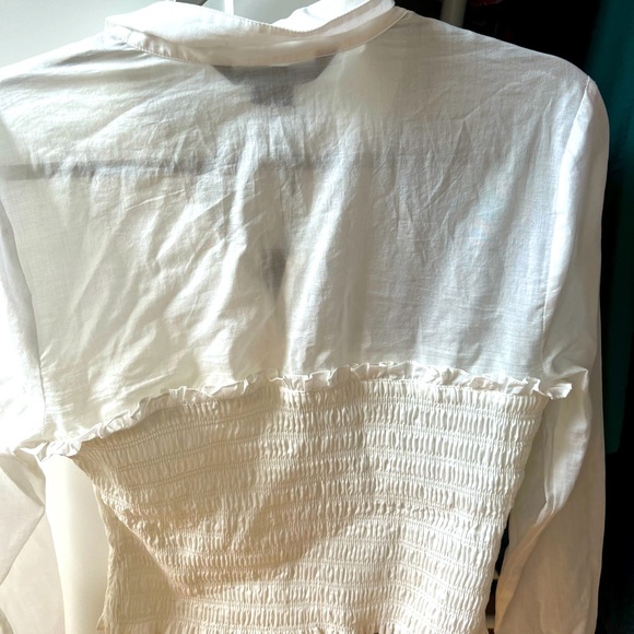Veronica beard white ruched waist button down - Picture 3 of 4